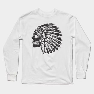 indian headdress and skull Long Sleeve T-Shirt